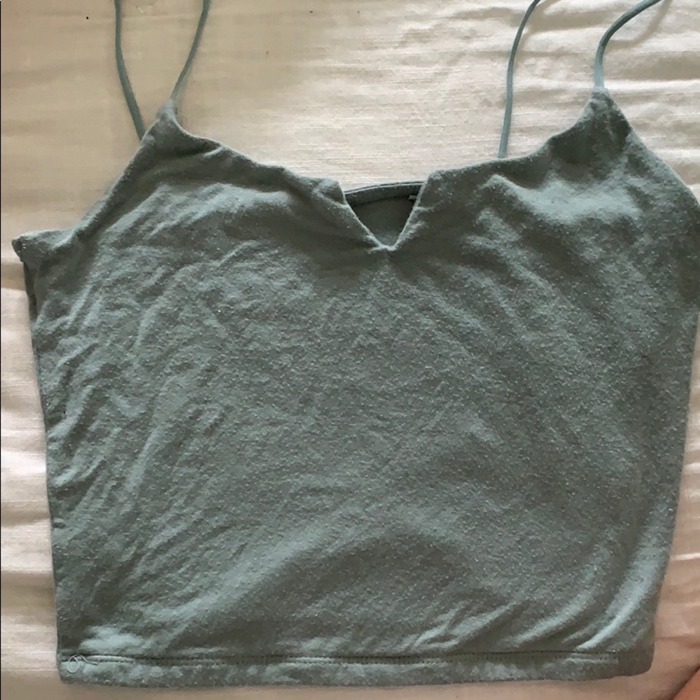 Sea green fitted thin strapped tank